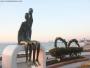Two lovers sitting on a granite bench, Nostalgia Sculpture