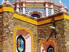 Dome covered with blue talavera ceramic