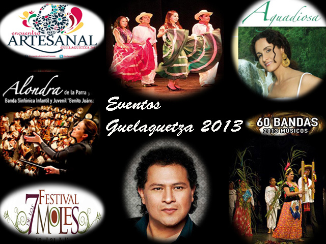 Programa de eventos culturales y artísticos Guelaguetza 2013