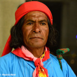 Uno de los integrantes del pueblo tarahumara, durante la inauguración de la exposición en el Museo Nacional de Historia