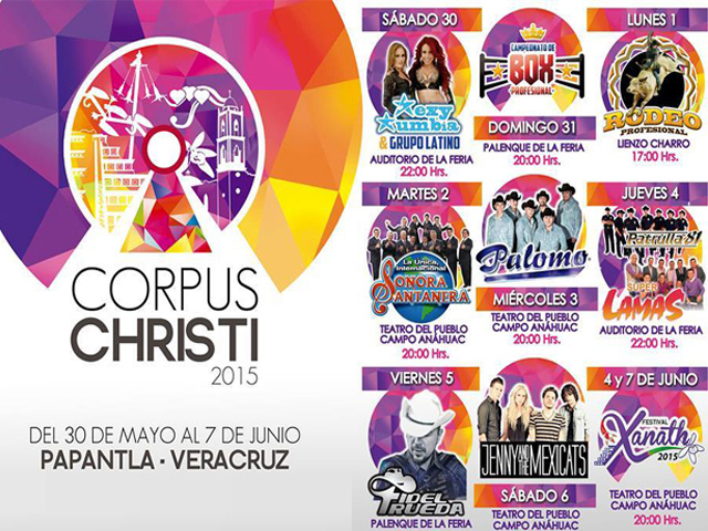 Hoy inició la Feria de Corpus Christi 2015 en Papantla