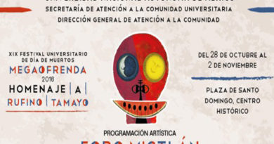 XIX Festival Universitario de Día de Muertos y Megaofrenda 2016 de la UNAM, por primera vez en el Centro