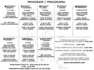 Programa Conciertos Festival Guitarra Zihuatanejo 2017