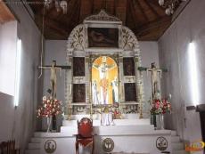 High altar Jesus crucified with the thieves Dismas and Gestas