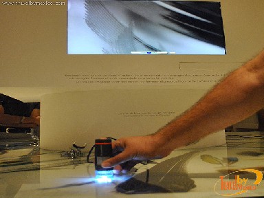 Temporary exhibition of feather art, digital scanner