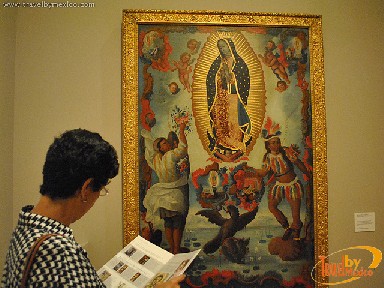 Virgin of Guadalupe with natural feathers XVI Century