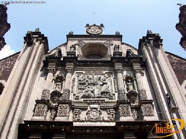 Mexican baroque church faÃ§ade