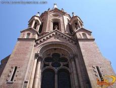 The facade of the church