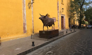 Bulf esculture of the exterior of the center