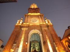 The facade illuminated