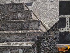 The major steps of the Temples are covered with small pieces of petrified lava