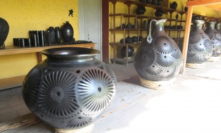 Black clay vases
