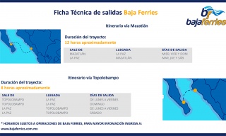 Horarios Transbordador Ferry Mazatlan-La Paz, Mazatlán
