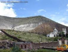 Panoramic view of the Chapel, Cemetery and Sierra de Catorce