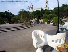 The church seen from the city’s main square, the Zocalo